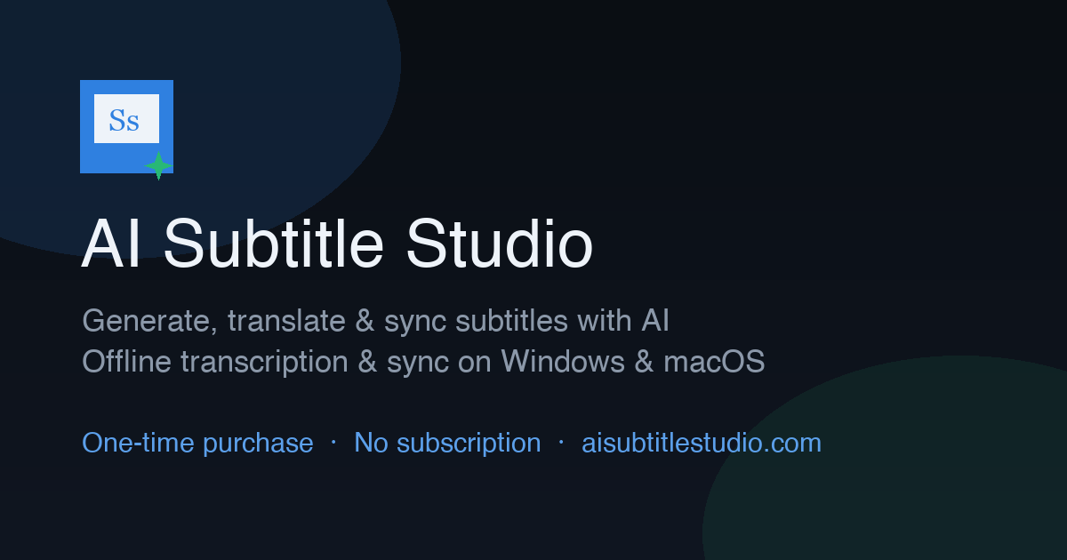 I built AI Subtitle Studio out of frustration with missing, out-of-sync, and poorly translated subti logo