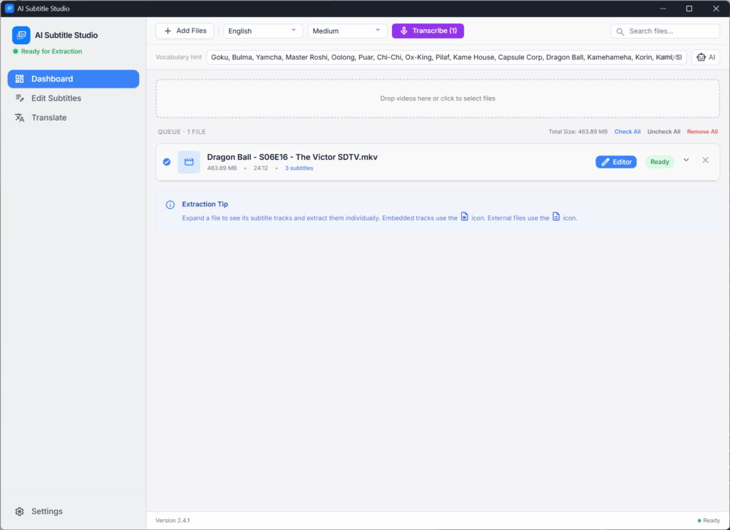 AI Vocabulary Extraction
